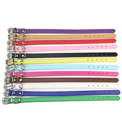 China Pu Adjustable Cat Dog Collar Puppy Safe Simple Viable 12pcs/pack Custom Made Pet Collars With Metal Buckle Pet Supplies for sale