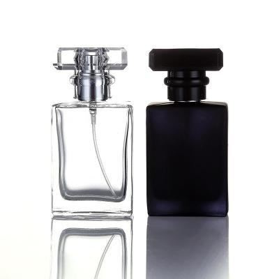 China 30ml Personal Care Empty Atomizer Bottle Refillable Matte Black Glass Perfume Bottle Clear For Cosmetic Perfume Spray Bottles for sale