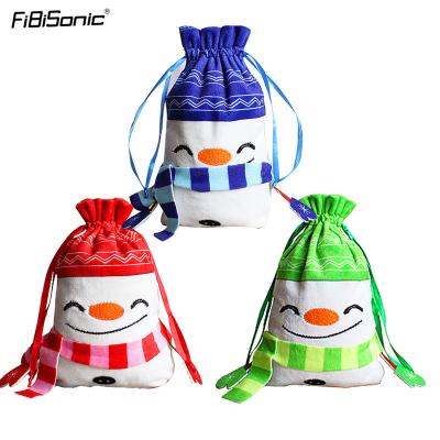 China Gift Bag FiBiSonic Christmas Candy Bag Kids Drawstring Gift Bag Christmas Tree Ornaments for sale