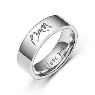 China 2022 High Quality Genuine Love Stainless Steel Matte Couple Ring Women's Ring Forever I Love You On Knuckle Men's Ring for sale