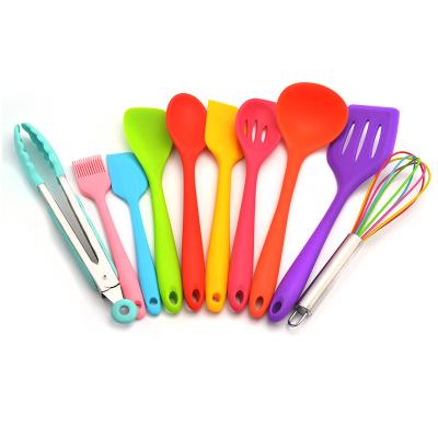 China Viable Cooking Tool Spatula Pocket Egg Beaters Shovel Spoon Soup Kitchen Utensils Set Nonstick Silicone Kitchenware Cookware 10PCS for sale