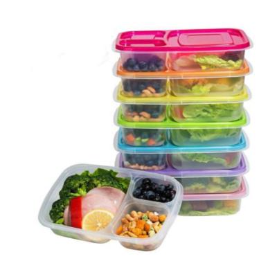 China 2020 New Viable Reusable Lattice Meal Lunch Containers Kids Food Prep Containers Freestanding Plastic Lunch Box Lids Microwavable for sale