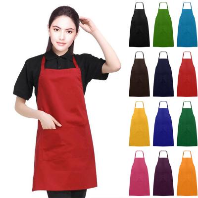 China 2020 Hot Selling Keuken Schort Nieuwe Plain Life Casual Koken Werk Schort Unisex Supply Tabard Met Dubbele Twin Pocket Avental Halterneck for sale