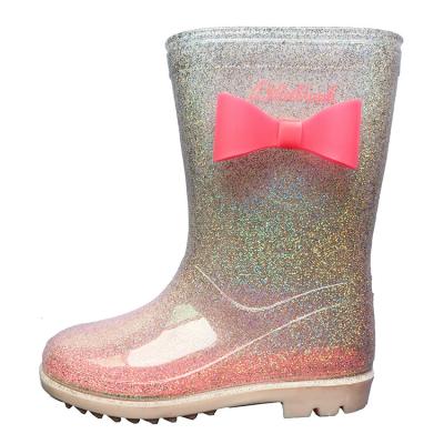 China Fashion Trend Manufacturer Hot Sale Girl PVC Rain Boots With Bow for sale