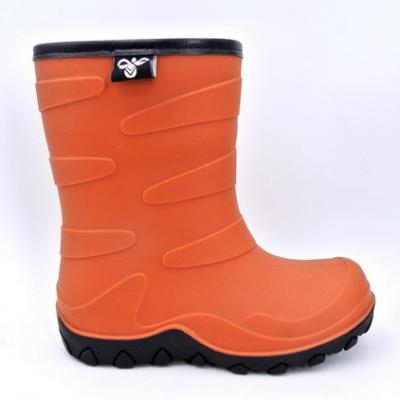 China Cushioning Kids TPR Rain Boots In Canyon Rose Color With Warm Fleece Lining And PU Collar Binding for sale