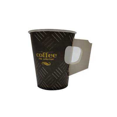 China Disposable/Recyclable/Aseptic 8boz Paper Cup With Handle Coffee Mug Hot Drink Mug for sale