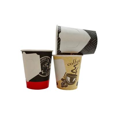 China 9oz Disposable/Recyclable/Aseptic Custom LOGO Custom Wallpaper Disposable Single Coffee Cup With Lid Strap Handle for sale