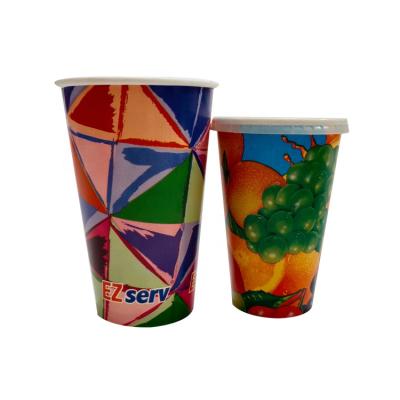 China Wholesale disposable/recyclable/aseptic custom printed disposable double-film cold paper cups and LIDS for sale