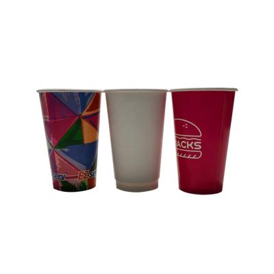 China Disposable/Recyclable/Aseptic Disposable 16oz Color Double Walls Coffee Paper Hot Drinks Cold Drink Cup for sale