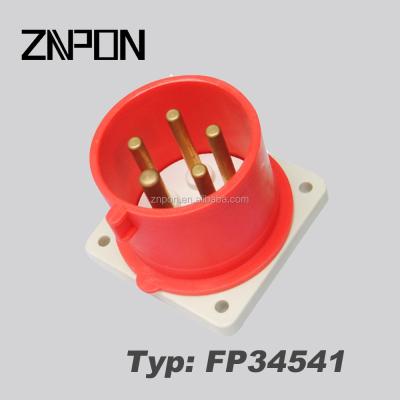 China FP34541 industrial 5pin panel-mounted industrial electrical outlet sockets for sale