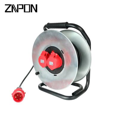 China 20/30/40M H07RN-F 5*1.5/2.5MM 5P 380V CEE Industrial Extension Cable Reel Industrial Iron for sale