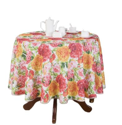 China Factory Made Cheap Round High Quality Modern Flora Printed Coffee Table Cloth Price For Indoor And Outdoor for sale