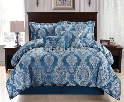 China Turkey new design 7pcs bright blue bright color comforter sets domestic hot style low price for sale