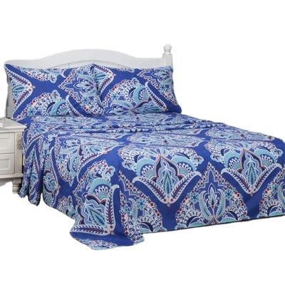 China Best Modern OEM China Factory Price 100% Polyester Flat Sheet Printed Bedding Set With Pillowcase for sale