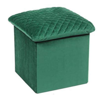 China Multifunctional Folding Living Room Furniture Foldable Bailey Storage Stool Velvet Storage Stool Box for sale