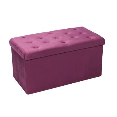 China Foldable Hot Sale Velvet Bailey Storage Bench Stool Folding Box for sale