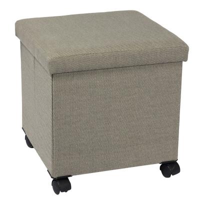 China Bailey Stool 4 Wheel Upholstered Foldable Detachable Storage Stool Foldable Chair for sale