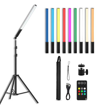 China RK-76 LED PORTABLE Aluminum Tube Lights Standing Handheld Outdoor Stick Live Stream Video Light Stick RGB Fill Light with Remote Control for sale