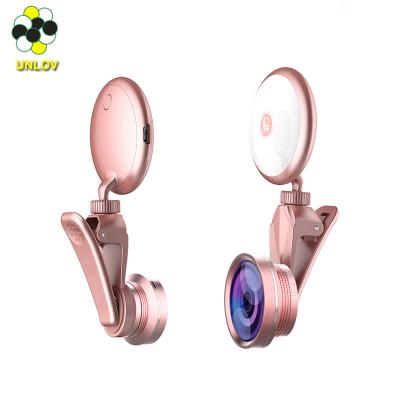 China Factory Supply PP+ABS Selfie Ring Light with Camera Lens Kit - LED Mobile Camera Lens Kit Clip On Fill Light for Mobile Phone for sale