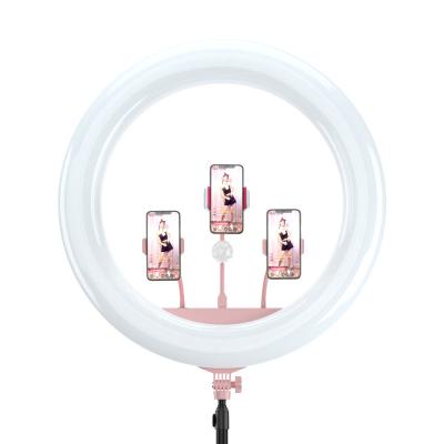 China 2020 newcomer ring light fill light+Phone holder+DJ big ring light with DJ atmosphere light 65W 60cm 24inch big selfie ring light with RGB for sale