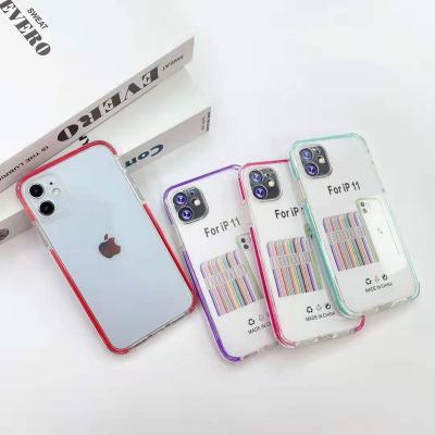 China Silicon 2 In 1 Clear Color Frame Case Hybrid For iPhone 12 Cell Phone Case for sale