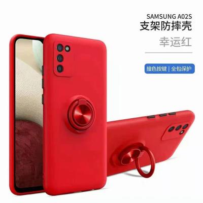 China Silicon 2 in 1 Rubber Oil Ring Holder Shell Cover For Samsung Galaxy A02 Mobile Phone Case With Magnetic Car for sale