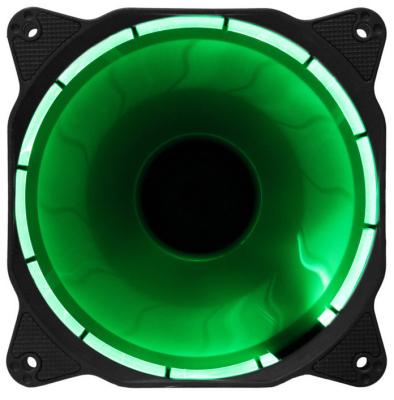 China 53.02CFM, 3pin, 4pin 12V, 120x120x25mm Ring LED Case Fan- Green for sale