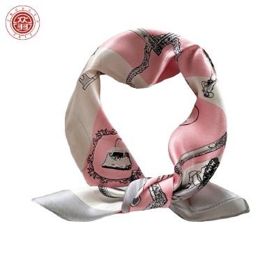 China Four seasons Zhong Yu Spring and autumn Korean version popular decoration small silkworm scarf brand scarf hair silk band for sale