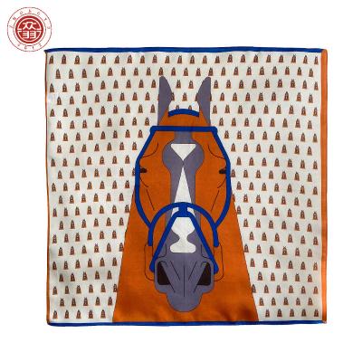 China Small net red female Korean soft orange silk decorative scarf wholesale four seasons small square scarf spring and autumn version horse for sale