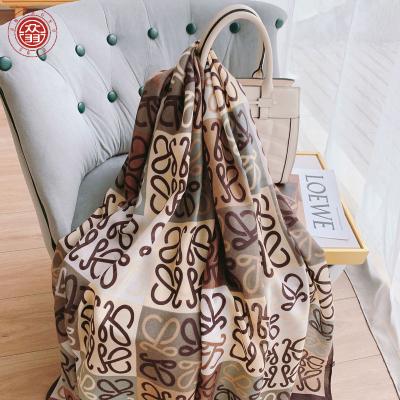 China Zhong Yu Thin section plaid scarf fashion elegant scarf four seasons warm Korean style office cotton double-sided canvas shawl for sale