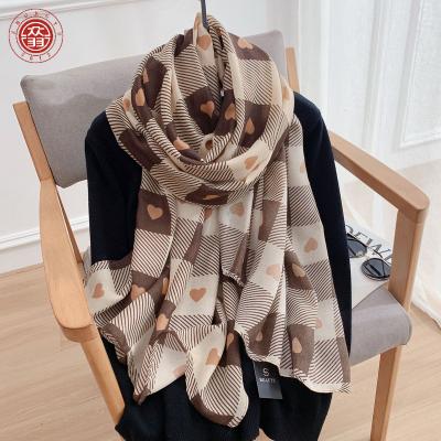 China Zhong Yu 2022New hot four seasons scarf love fashion British thick scarf checks for women long shawl in stock wholesale for sale