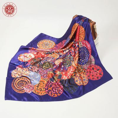 China Hot Zhong Yu Women's Floral Printing Chiffon Shawl Patio Conversation Silk Sunshade Decoration Scarf for sale