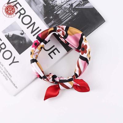 China Four Seasons Zhong Yu Wholesale Vintage Square Scarf Chiffon Scarves Fashion Accessory Designer Silk Printed Beautiful or Neck Scarves for sale