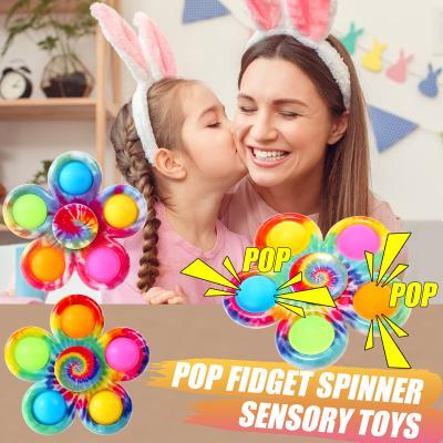 China Relieve Effort Amazon Success Push Pop Bubble Fidget Finger Spinner Toy Single Dimple Bubble Spinner Toy Push Pop Bubble Fidget for sale