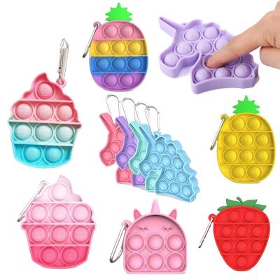 China 2021 Mini Push Button Christmas Noise Sensory Push Button Toy Key Chain Silicone Amazon FBA Christmas Gift Silicone Busty Person Key Chain Toys for sale