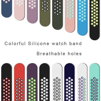 China 2021 Silicone Rubber Sport Watch Band Strap Replacement Smart Watch Rubber Bands For Apple Watch Bands for sale