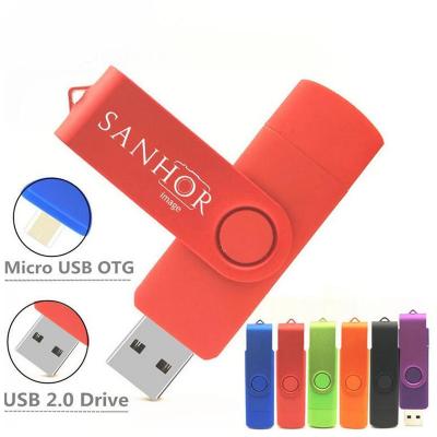 China Plastic Multifunctional OTG 2 IN 1 USB Drive Pen Drive 64GB Micro USB Flash Memory Stick 8 -128 Gb Pen Drive For Android Phone Computer for sale