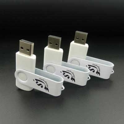 China Custom Rotating Metal LOGO Pen Drive 4gb 8gb 16gb 32gb 64gb Silicone USB 2.0 Memory Stick White Flash Drive (Above 20pcs logo free) for sale