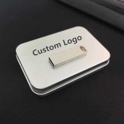 China Custom Exuanck Custom Logo Flash Drive Photography Gift Silver Metal USB 2.0 4GB 8GB 16GB 32GB Metal (Above 20pcs logo free) for sale