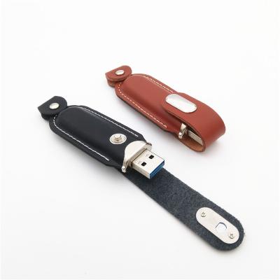 China LOGO Custom Leather Usb 2.0 Leather U Disk Flash Drive 32GB 16GB 8GB 4GB Memory Stick Stylish-Easy Carry for sale