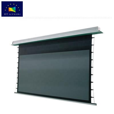 China XYSCREEN Black Crystal Automatic CeiIing Electric Screen In-Ceiling Electric Projector Screen For Home Cinema Theater Projection Screen for sale