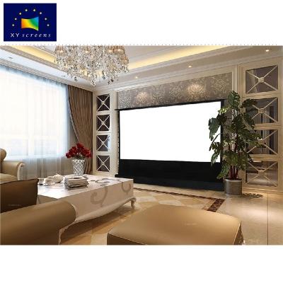 China Customized Electric Rising Height Floor Projector Electric Screen With Matte White for sale