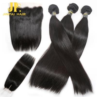 China Color 9a Silky Straight Natural Black Grade JP Wave Hair 3 Bundles With One Closure, Remy Kinky Curly Closure, Hair Closure for sale