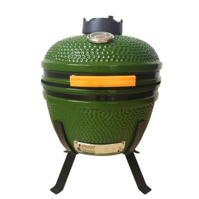 China China Manufacture High Quality Pizza Smoker Oven Green Egg Shaped Charcoal BBQ Ceramic Smoker Kamado Grill Adjustable Size 22 inch for sale