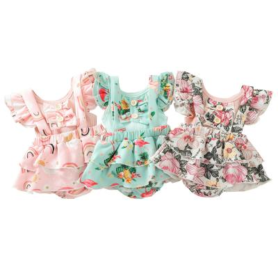 China Cute New Design Anti-Shrink Girl Summer Outfits Sets Birthday Baby Infant Romper Set For Girls for sale