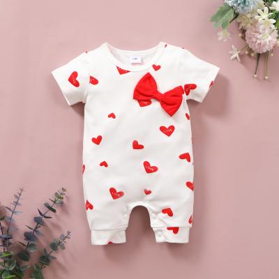 China 100% Cotton Summer Knitted Support Infants And Newborn Toddlers Baby Clothing Shorts One Piece Sleeves Clothes Girl Baby Romper for sale