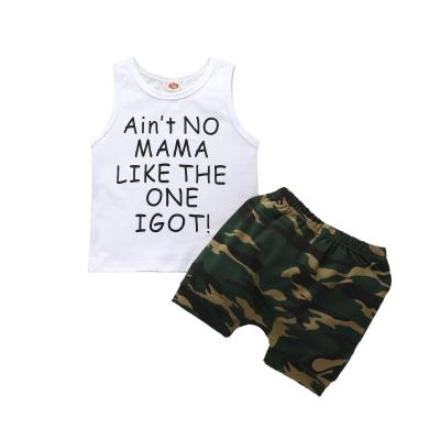 China Anti-Shrink Letters Printing 0-3 Years Shorts Invest Summer Baby Boy Clothing Sets Kid Clothing Sets for sale