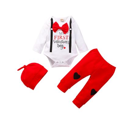 China Wholesale Red and White Color Toddler Clothes Set Cotton Long Pants Anti-Shrink Equipment Baby Boy Clothing Sets for sale