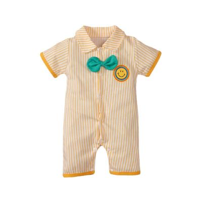 China 100% Infant Baby Boy Rompers Boutique Cotton Baby Clothing Gentlemen Wholesale Baby Jumpsuit for sale