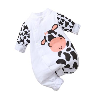 China Hot Selling 100% Cotton Long Sleeves Animal Pattern Cotton Baby Overalls Autumn Unisex Baby Romper for sale